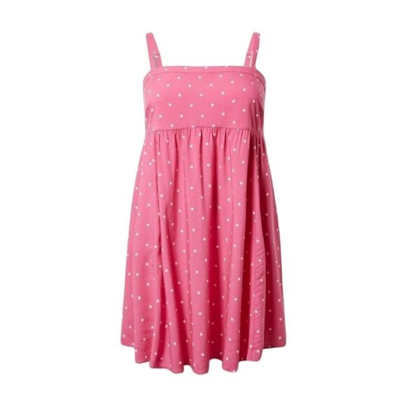 NEW 1X TORRID Plus Size Mini Challs Pink & White Poka Dot Sleeveless Sundress - Picture 6 of 16